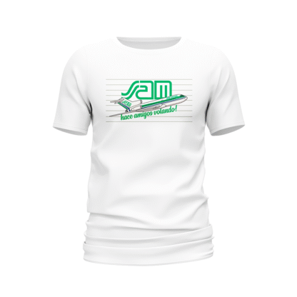 Camiseta SAM hace amigos volando blanca